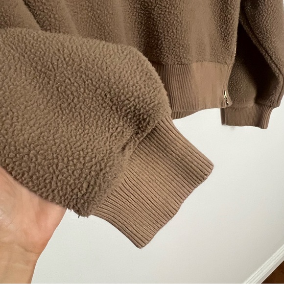 Varley Roselle Half Zip Teddy Fleece Pullover Sweatshirt Tan Size Medium - Picture 9 of 13